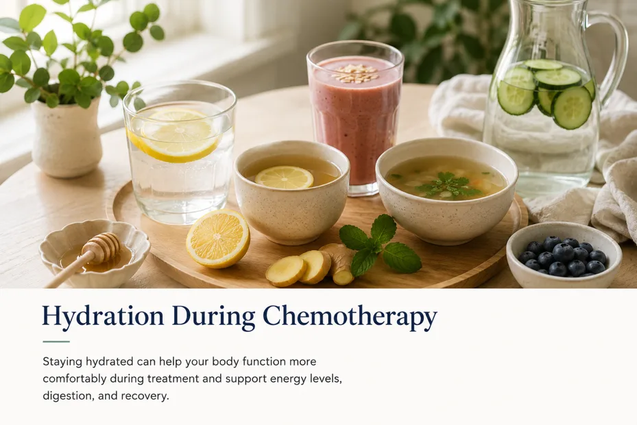 Hydration during chemotherapy with fluids and soft nutrition options
