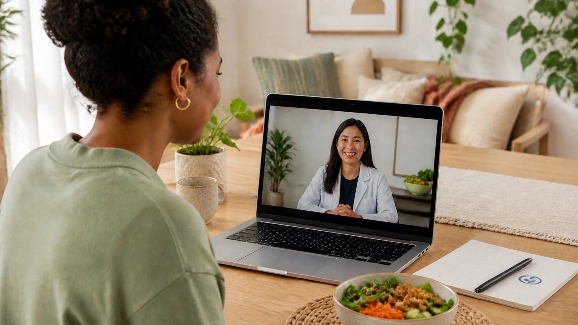 Virtual nutrition counseling appointment with a registered dietitian