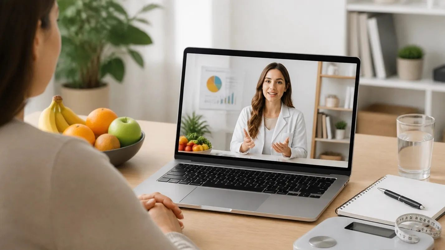 Virtual telehealth consultation with a registered dietitian for weight management