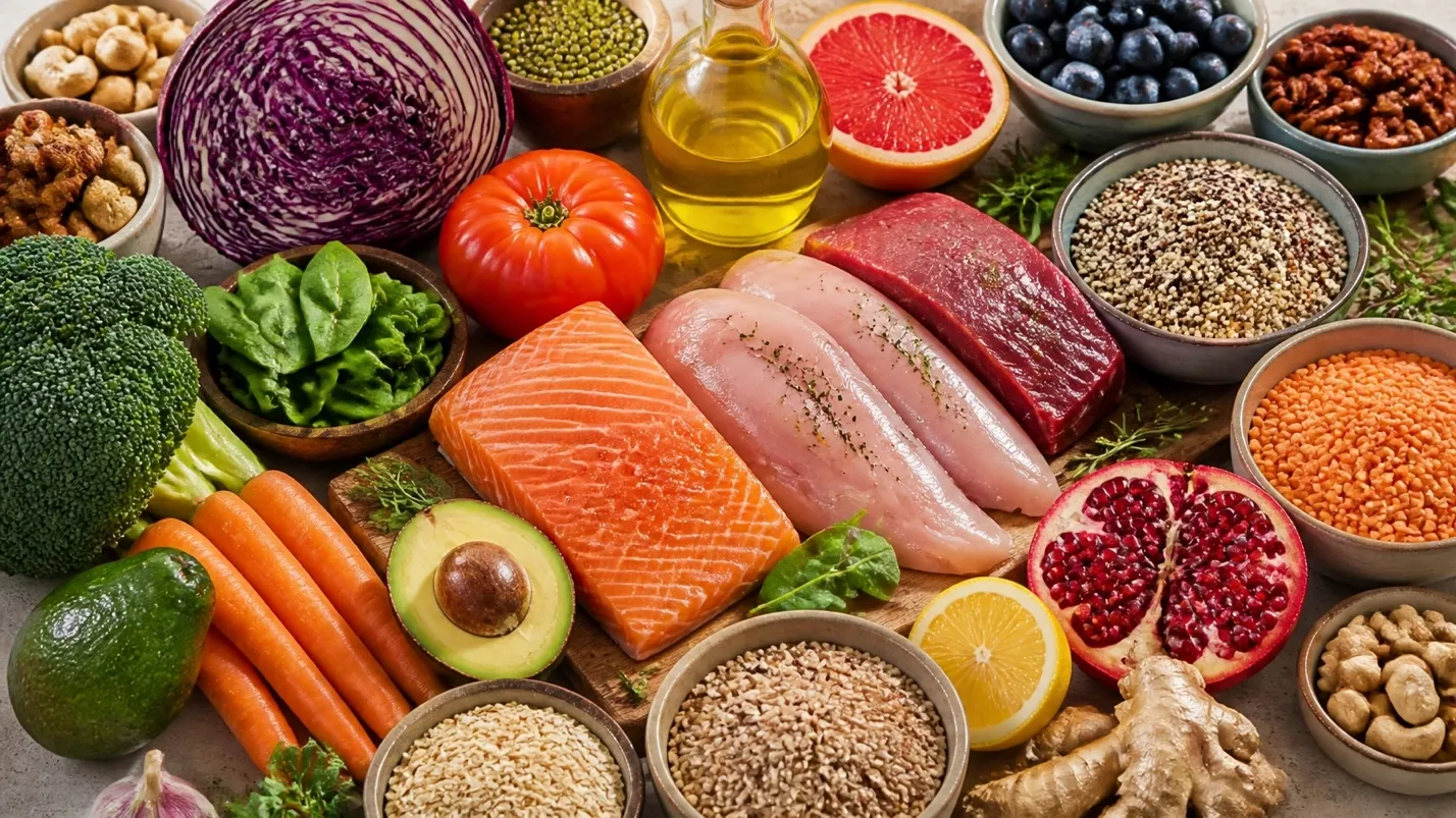 Whole foods rich in lean protein, healthy fats, and fiber for sustainable weight management